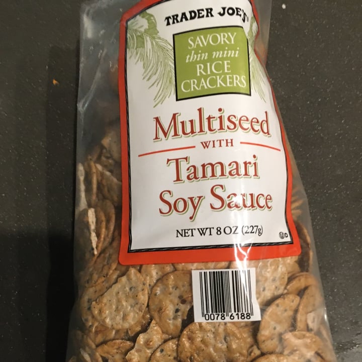 photo of Trader Joe's Multiseed Tamari Soy rice crackers shared by @sedahere on  31 May 2021 - review