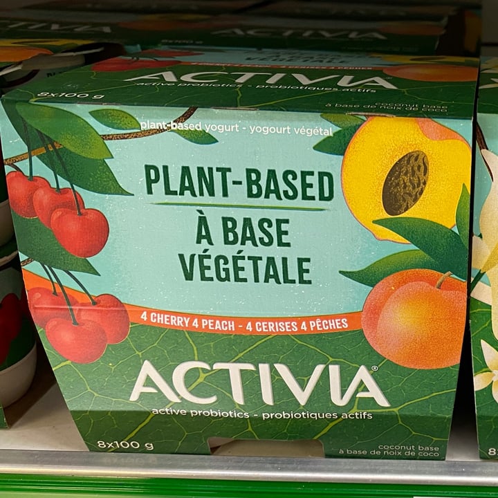 review photo of Activia Plant based probiotic yogurt cherry and peach shared by @kendrapirson on 11 Mar 2022 - review