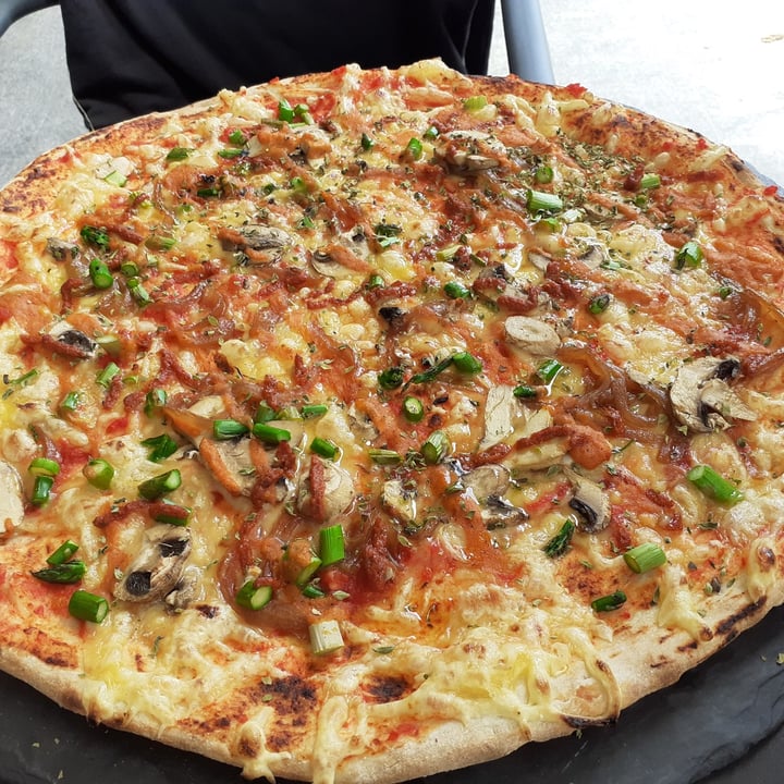 photo of Pizzeria Trozo Pizza Romescu, Espárragos Trigueros, Cebolla Caramelizada, Champiñones, Tomates Y Queso Vegano shared by @itsaso on  16 Jun 2020 - review