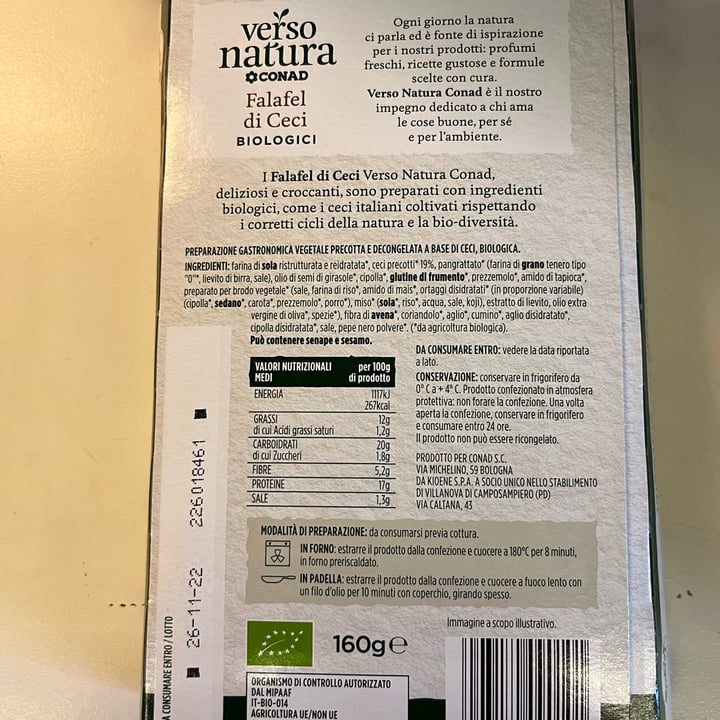 photo of Conad Verso Natura Falafel di ceci shared by @francescarosa on  17 Nov 2022 - review