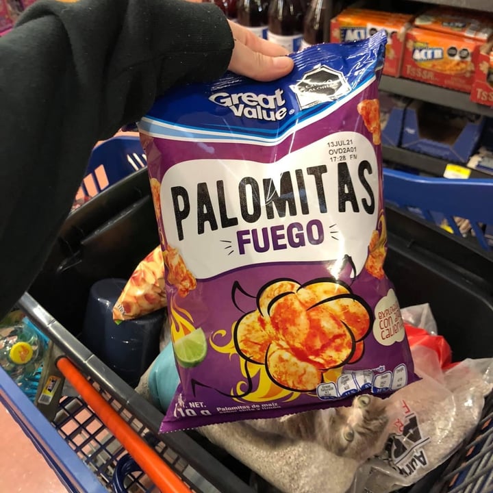 review photo of Great Value Palomitas sabor Fuego shared by @vegannorteno on 12 Feb 2021 - review