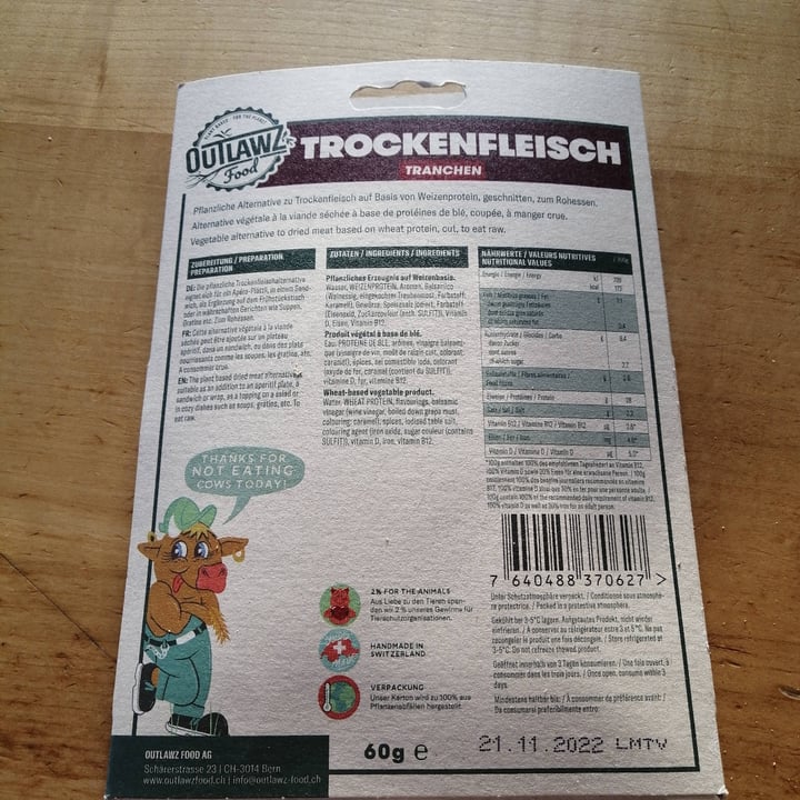 photo of Outlawz Trockenfleisch Tranchen shared by @silas-g on  19 Oct 2022 - review