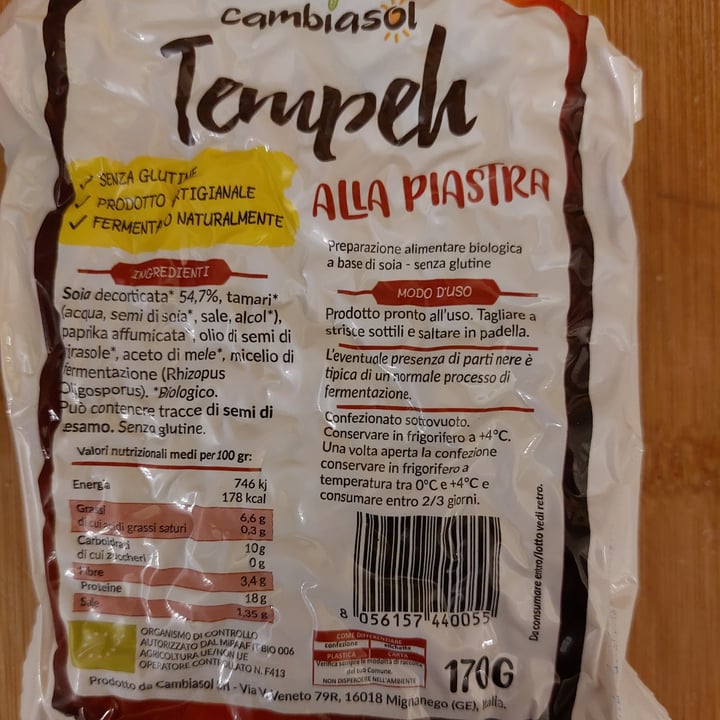 photo of Cambiasol Tempeh alla Piastra shared by @ilaparadise on  26 Mar 2022 - review