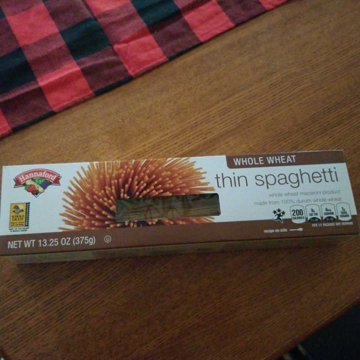 photo of Hannaford Whole wheat thin spaghetti shared by @jpaulik on  31 Dec 2020 - review