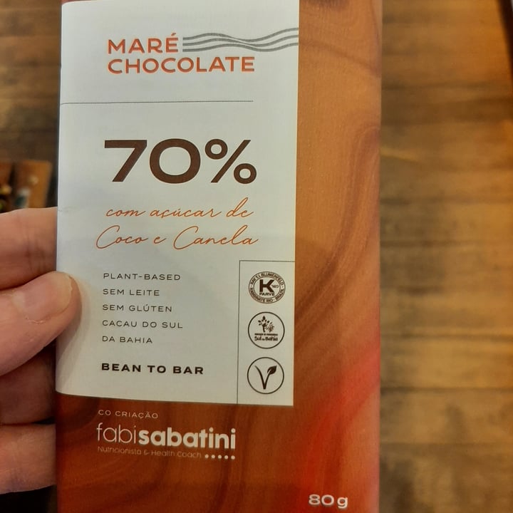 review photo of Maré chocolate Chocolate 70% Coco E Canela shared by @davialpendre on 08 May 2022 - review