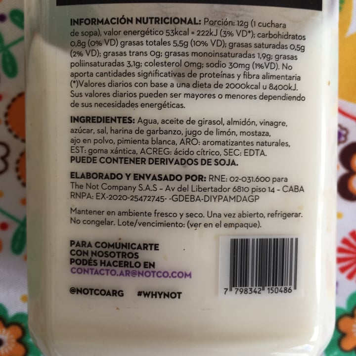 photo of NotCo Not Mayo Garlic shared by @row on  14 Sep 2021 - review