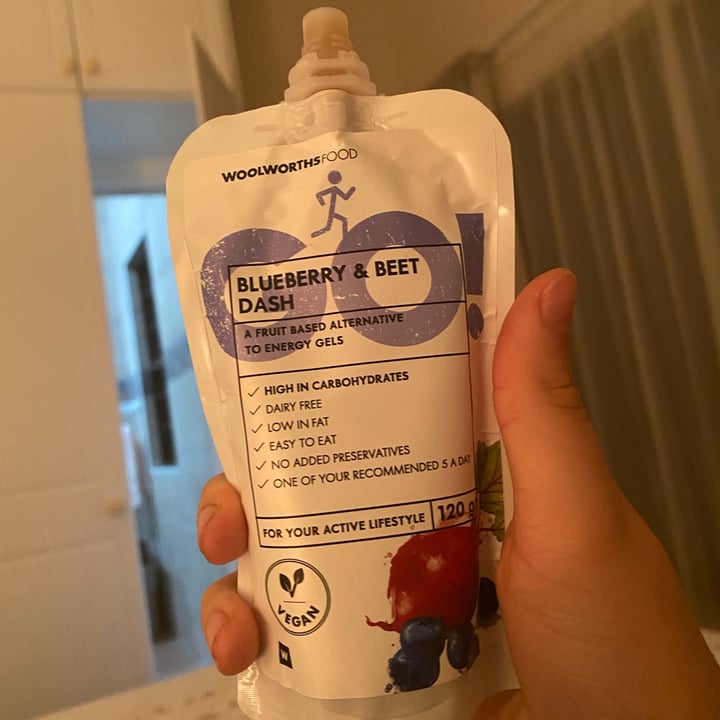 photo of Woolworths Food Blueberry beet dash shared by @herbivorousimogen on  15 Apr 2021 - review