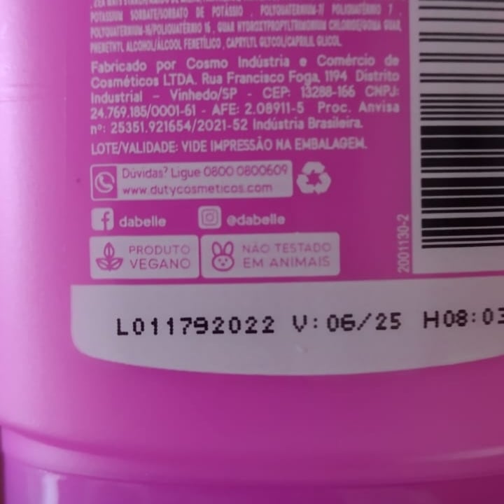 photo of DaBelle hair Shampoo e Condicionador Hair Love shared by @sandra-dourado on  05 Dec 2022 - review