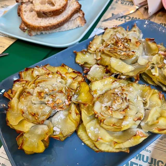 Photo of the dish “Alcachofas Confitadas A La Parrilla Con Sal Maldon”