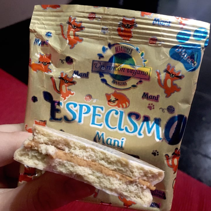 photo of Un Rincón Vegano Especismo Cero Alfajor Relleno De Mani Con Baño De Repostería Blanco shared by @candejulieta on  10 Aug 2021 - review