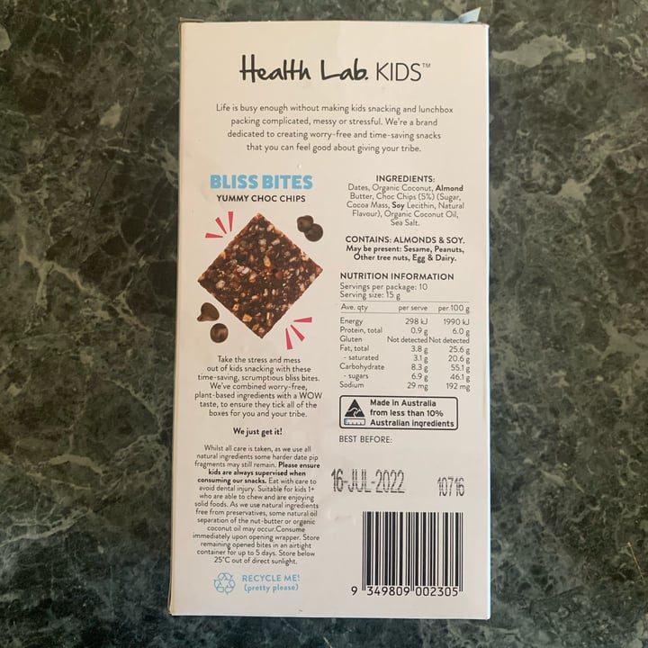 review photo of Health Lab Choc Chip Bliss Bites shared by @neta888 on 27 Jan 2022 - review