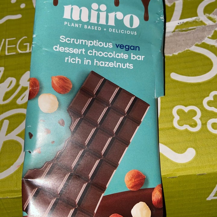 photo of Miiro Dessert chocolate bar with hazelnuts shared by @thebrummievegan on  29 May 2021 - review