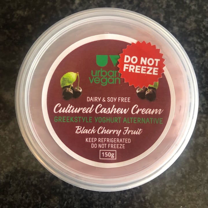 photo of Urban Vegan Cultured Cashew Cream Greekstyle Yoghurt Alternative Black Cherry shared by @capetownmatt on  13 Dec 2019 - review