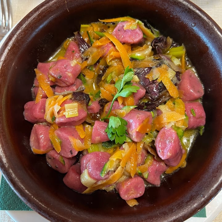 review photo of Agritur Maso Lena Gnocchi di barbabietola con verdure saltate shared by @g1o on 13 Apr 2022 - review