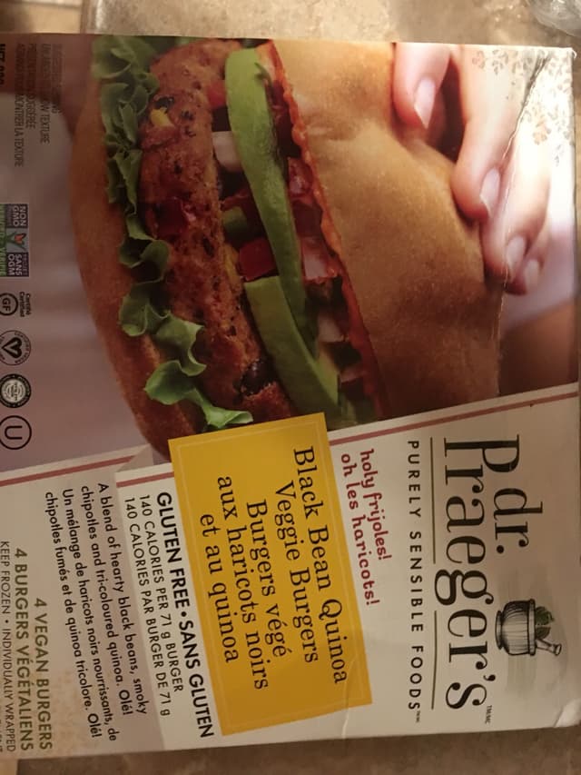 Photo of the dish “Dr. Praeger's Black Bean Quinoa Veggie Burgers”