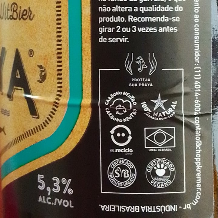 photo of Cerveja Praya Premium WitBier shared by @cristinasayuri on  28 May 2022 - review