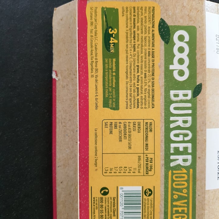 review photo of Coop Burger 100% vegetali Sucoso & Gustoso shared by @valealegreg on 24 Oct 2022 - review