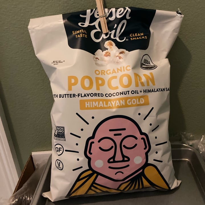 photo of Lesser Evil Snacks Organic popcorn Himalayan gold shared by @uninterestingvegan on  21 May 2022 - review