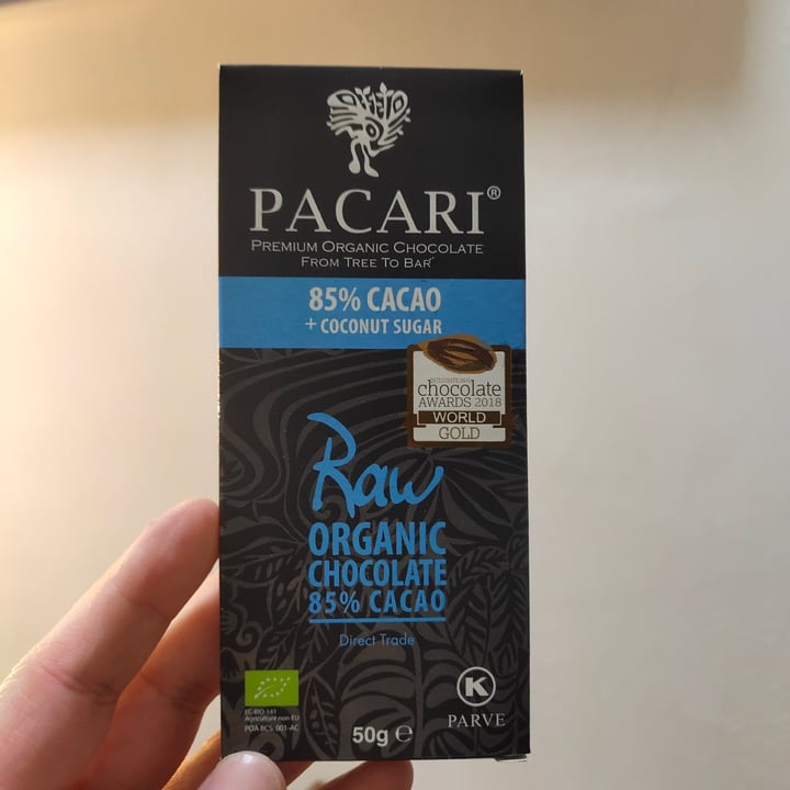 photo of Paccari Raw Organic Chocolate 85% Cacao + Coconut Sugar shared by @stevenneoh on  14 Dec 2020 - review