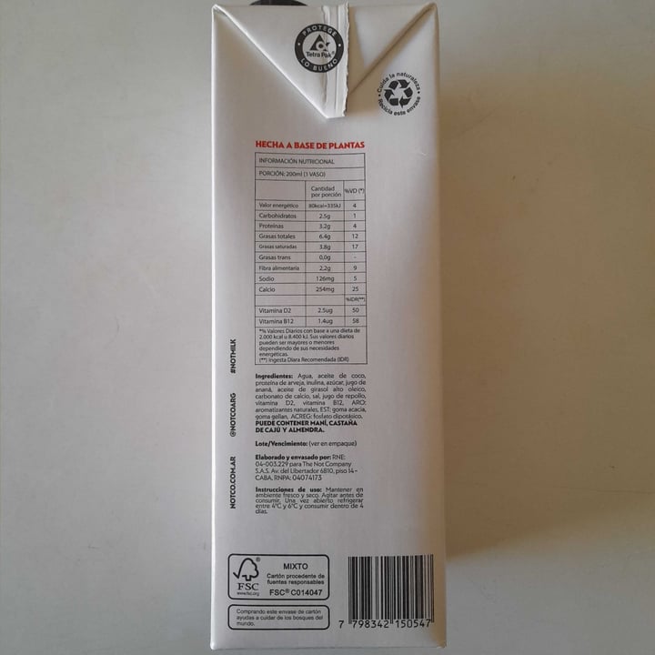 photo of NotCo Not Milk shared by @arissz on  29 Aug 2022 - review