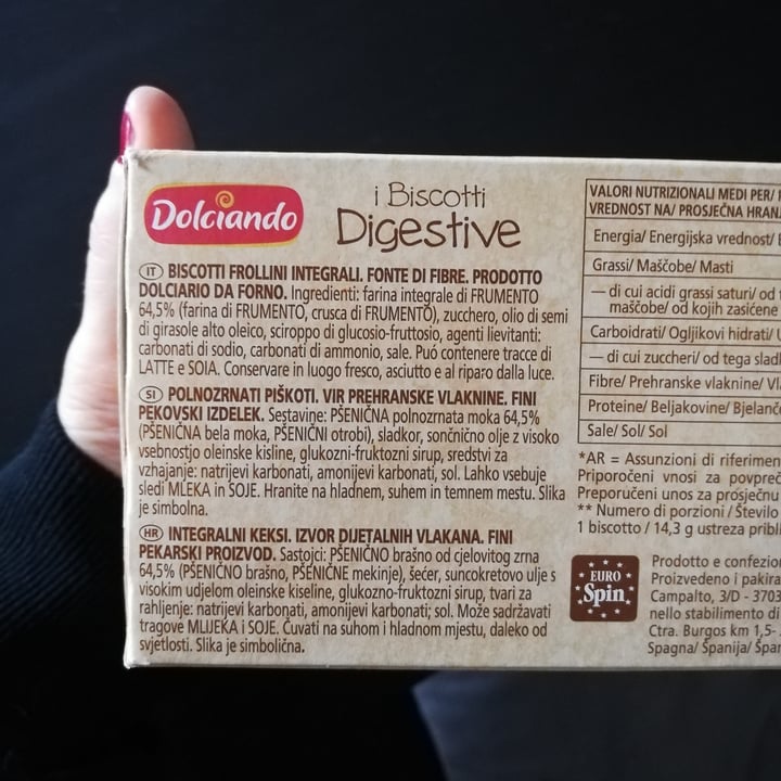 photo of Dolciando Biscotti Digestive shared by @auroragiovannetti on  04 Sep 2022 - review