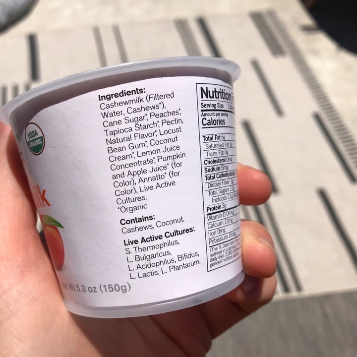 photo of Forager Project Cashewmilk Yogurt - Peach shared by @smallbird on  13 Jun 2021 - review