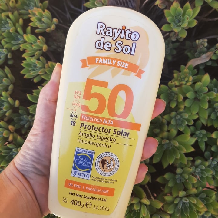photo of Rayito de Sol Filtro solar FPS 50 UVA 21 shared by @cotorrealacotorra on  21 Jan 2021 - review