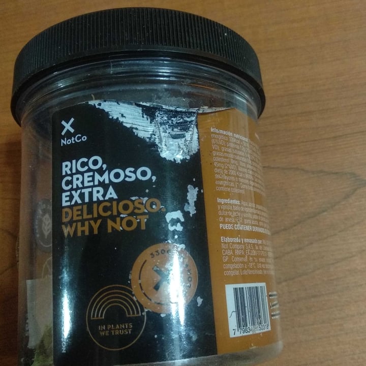 photo of NotCo Not Icecream Dulce de Leche Tentación shared by @veganrules on  30 Aug 2021 - review