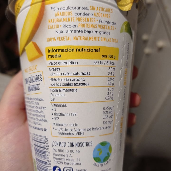 review photo of Alpro Mango Yogurt (No Added Sugars) shared by @flordotoxo on 12 Nov 2020 - review