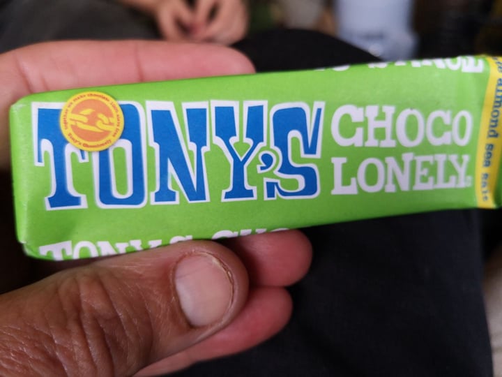 photo of Tony’s Chocolonely Dark Almond Sea Salt 51% shared by @paulinethenewarc on  09 Aug 2019 - review