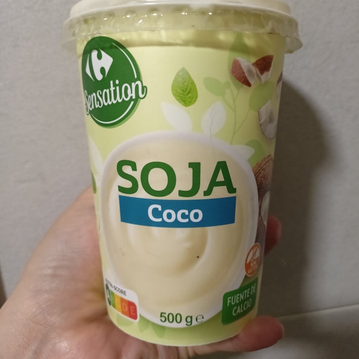 photo of Carrefour Sensation Yogurt vegetal de soja y coco shared by @berenikke on  13 Jun 2022 - review