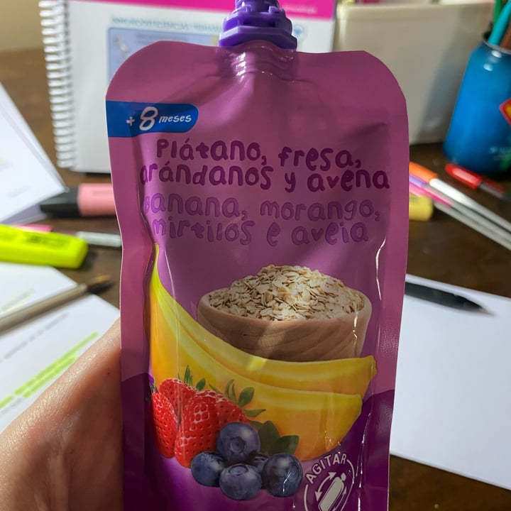 review photo of Hacendado Puré de plátano, fresa, arándanos y avena shared by @3agonm on 09 Nov 2022 - review