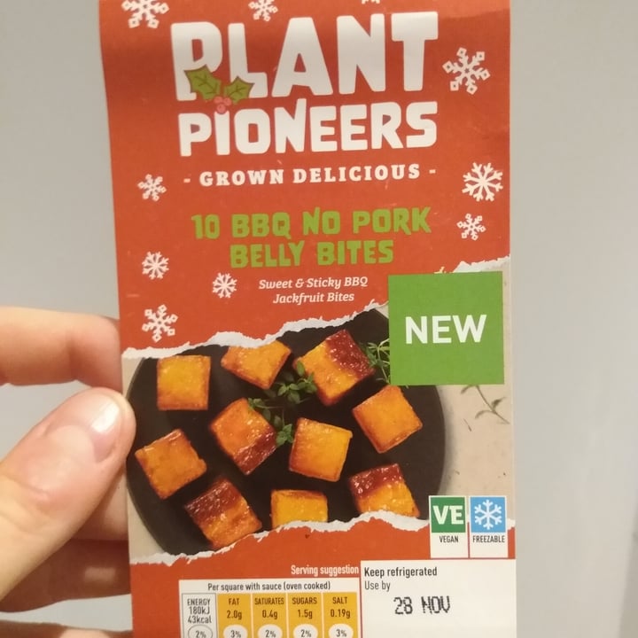 photo of Plant Pioneers 10 BBQ No Pork Belly Bites shared by @thedappervegan on  29 Nov 2020 - review