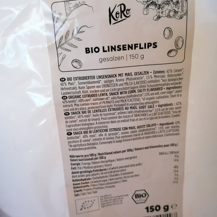 photo of Koro Bio Linsenchips shared by @giovy on  18 Oct 2022 - review