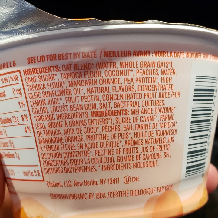 photo of Chobani Oat-Based Peach Mandarin Yogurt shared by @mermade on  23 Dec 2020 - review