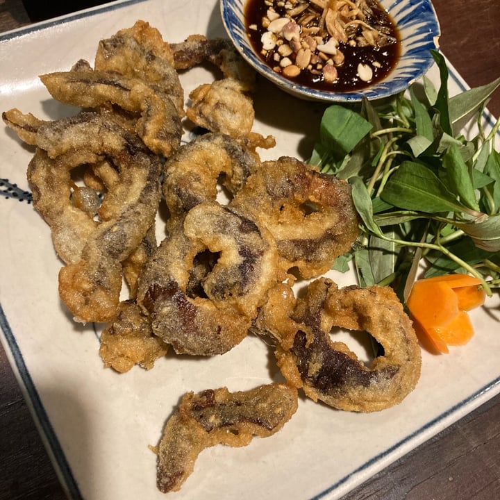 photo of Here & Now vegetarian restaurant & coffee Deep fried black mushroom with tamarind sauce shared by @gggoveggie on  09 Sep 2020 - review