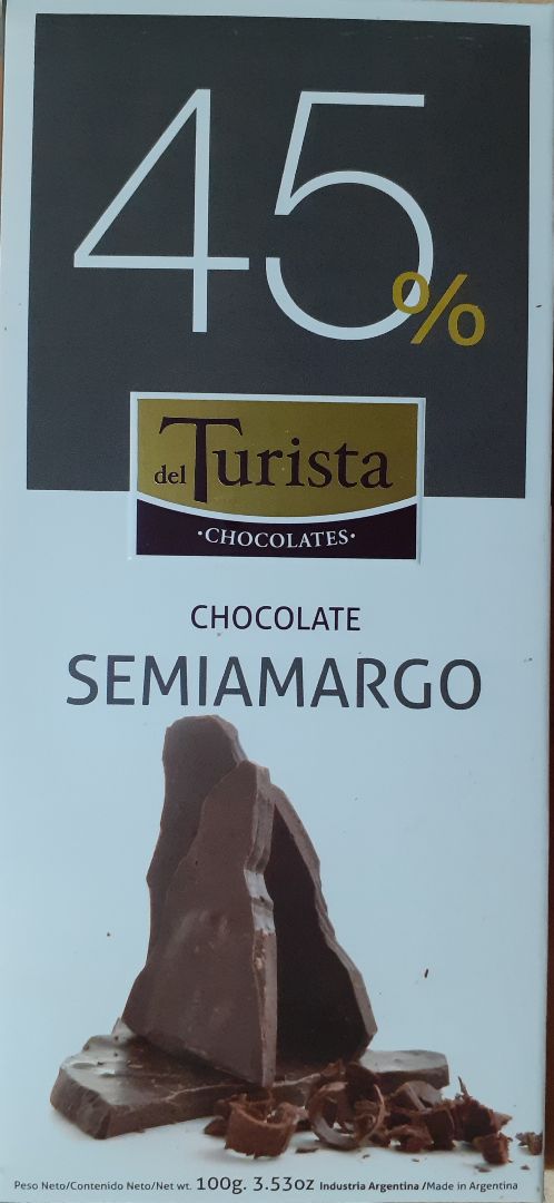 photo of Del Turista Chocolate Semiamargo 45% shared by @vanevegan on  08 Sep 2021 - review