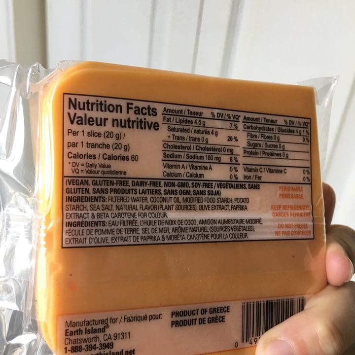 photo of Earth Island Cheddar Style Slices shared by @selene00 on  08 Aug 2019 - review