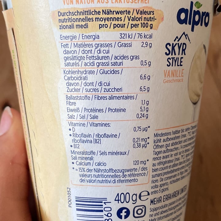 photo of Alpro Alpro Skyr Style Vanille Geschmack shared by @anna6577 on  20 Dec 2021 - review