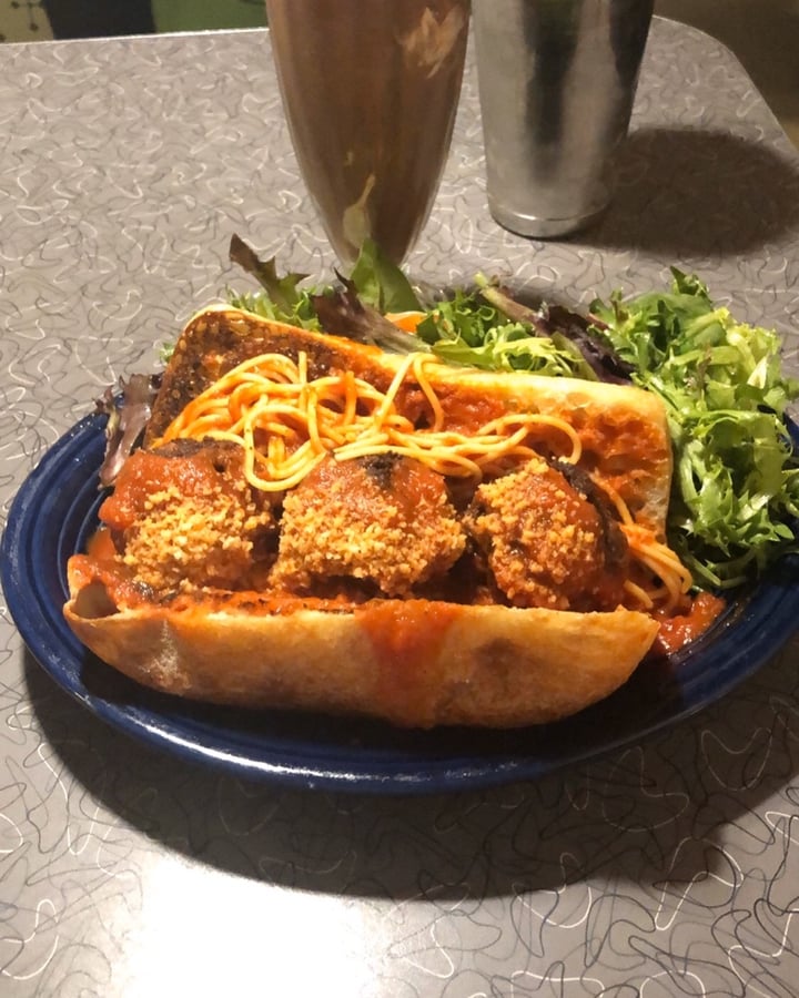 review photo of Veggie Galaxy Spaghetti & Meatballs Garlic Bread Sub shared by @meghanmc on 21 Dec 2019 - review