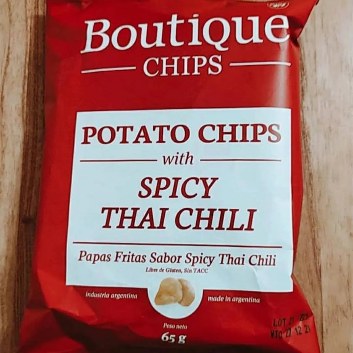 photo of Boutique Chips Company Papas Fritas Spicy  Thai Chili shared by @vegs on  12 Jul 2022 - review