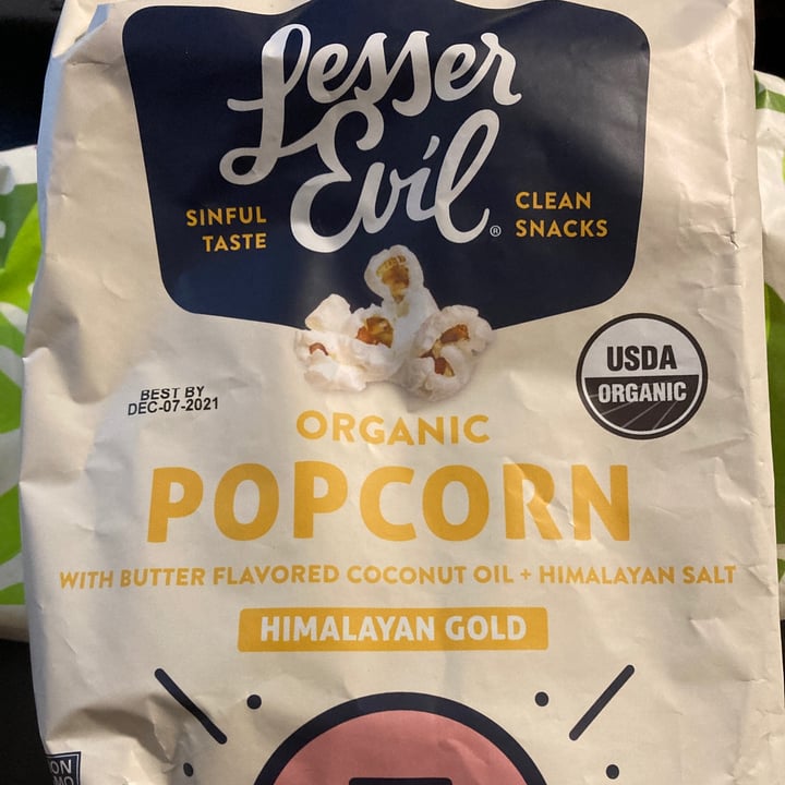 photo of Lesser Evil Snacks Organic popcorn Himalayan gold shared by @compassionatekisses on  16 Oct 2021 - review
