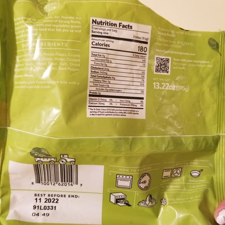 review photo of Strong Roots Spinach Bites shared by @tracyrocks on 08 Nov 2021 - review