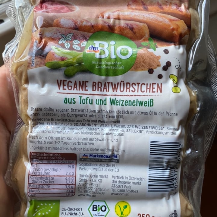 photo of dmBio Vegane Bratwürstchen shared by @giuliavolt on  03 Nov 2022 - review