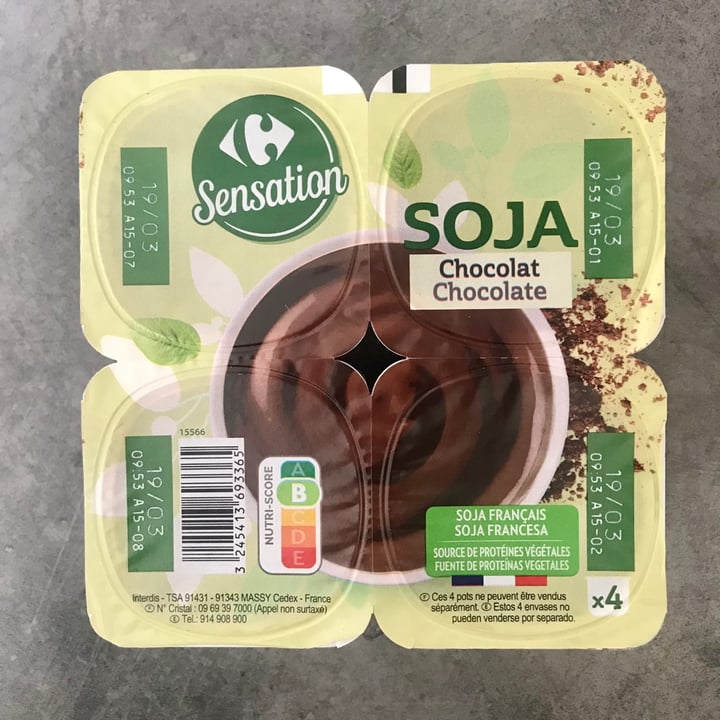 photo of Carrefour Sensation Soja Chocolat shared by @traceyinfr on  23 Feb 2021 - review