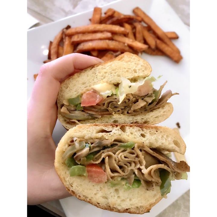 review photo of Simply Green Cafe Philly cheesesteak shared by @plantbasedunicorn on 22 Apr 2019 - review