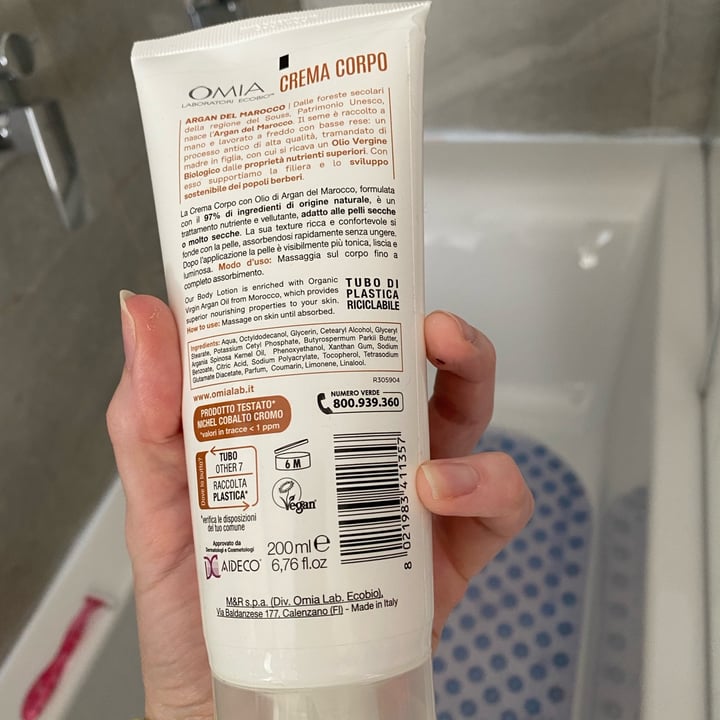 photo of Omia Laboratoires Crema corpo all'olio di argan shared by @minaharker on  06 Apr 2022 - review