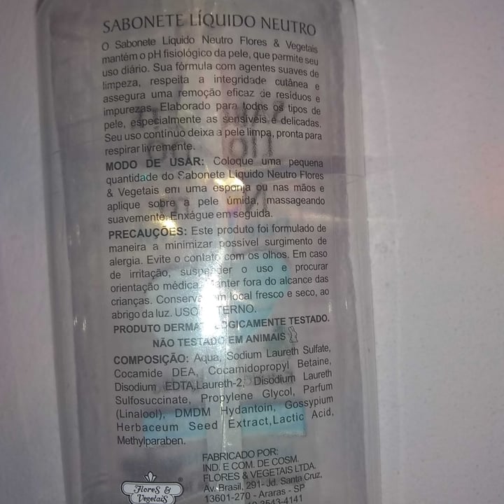 review photo of Flores & Vegetais Sabonete Líquido shared by @brunacunha on 05 Dec 2021 - review