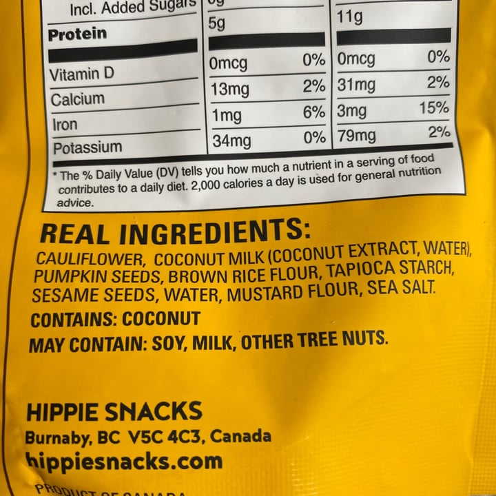 photo of Hippie Snacks Cauliflower Crisps Original shared by @curvycarbivore on  29 Apr 2021 - review