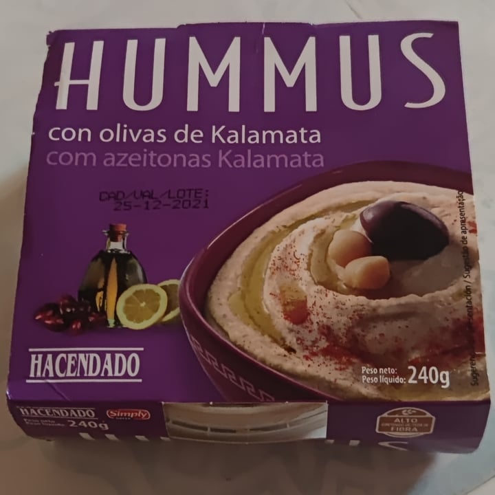 photo of Hacendado Hummus con Olivas de Kalamata shared by @proteomica on  06 Dec 2021 - review